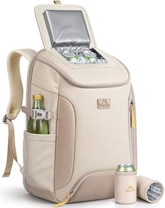MATEIN HER Cooler Backpack for Women with Hook-and-Loop Top Lid, Leakproof Backpack Cooler 30 Cans with Insulated Can Sleeves, Waterproof Soft Lunch Bag for Beach Picnic Camping Travel Fits 17" Laptop