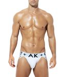 Casey Kevin Men's Jockstrap Underwear Sexy Athletic Supporter Breathable Cotton Jock Strap White L