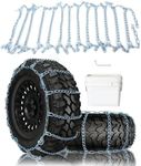 SCITOO Snow Chains For Car Pickup Trucks SUV,Quick Easy Installation Tire Traction Chain,Adjustable Universal Emergency Anti-Skid Thickening Tire Chains Width 265 275 315(16" 17" 18" 19" 20")-Set of 2