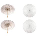 Koyal Wholesale 32-Inch Light Gray Paper Parasol, 4-Pack Umbrella for Wedding, Party Favors, Summer Shade