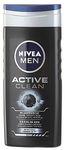 Nivea men’s active clean body, face and hair shower gel, 6 pack (6x 250 ml)