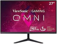 ViewSonic VX2718-P-MHD 27 Inch Frameless Full HD 1080p 165Hz 1ms Gaming Monitor with Adaptive-Sync Eye Care HDMI and Display Port