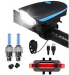 Techista- Cycle Lights for Bicycle | Cycle Light kit | Cycle Front,Cycle Tail Light & Valve-Cycle Lights- Waterproof- Cycle Light-tyre Light