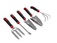 OUTO 5 Pcs Stainless Steel Garden Tools Set (2 Pcs Hand Transplant Shovel, Rake Cultivator, Shovel and Hand Weeder) Terrace Balcony Gardening Accessories Kit for Home Garden Farming