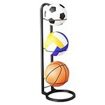 Basketball Holder, 3 Layer Carbon Steel Basketball Rack, Vertical Ball Holder, Heavy Duty Basketball Stand for Home Display Volleyball Football Basketball Holder