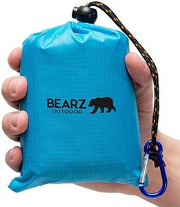 BEARZ Outdoor Coperta da Picnic Impermeabile, Telo Pic Nic da Viaggio - Tappetino Anti-sabbia da Spiaggia, Campeggio Accessori Leggero, Coperta da Spiaggia e Campeggio, Escursionismo e Trekking (Blu)