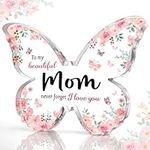 GiftyTrove Mothers Day Gifts for Mom, Unique Mom Birthday Gift from Daughter Son - 5x3.8x0.6 Inch Butterfly-Shaped Acrylic Plaque Keepsake - Mothers Day Gift, Christmas Gift, Valentines Day Gift