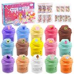 15 Packs Slime Kit for Girls Kids Cloud Fluffy Butter Slime Kits for 8-12 Girl Boys DIY Slimes Making Candy Set Supplies Birthday Party Favors Kid Stress Relief Toys Fit Kids Education