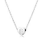 KENYG S925 Silver A-Z Capital Initial Heart Pendant Necklaces for Women Girls Lady for Christmas Birthday Graduation,Women Choker Tiny Necklaces Fashion Jewellery (E)