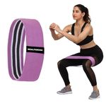 HealthHike Fabric Resistance Band | Loop Hip Band for Women & Men for Hip, Legs, Stretching, Toning Workout | Mini Loop Booty Bands for Glutes, Squats Exercise for Home & Gym (Purple | Heavy)