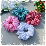 SILKY PANDA Luxury Silk Scrunchies for Women and Girls, Hair Ties, Hair Band, Ponytail Holder (Bubblegum)