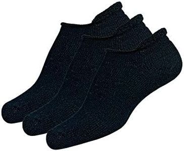 thorlos T Max Cushion Tennis Rolltop Socks, Black (3 Pair Pack), Large