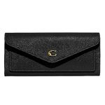 COACH Cross Grain Leather Wyn Soft Wallet, Li/Black, One Size