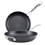 Anolon X Hybrid Nonstick Induction Frying Pans/Skillet Set, 10 Inch and 12 Inch, Dark Gray