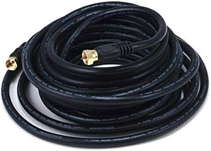 Monoprice 103033 RG6 (18AWG) 75Ohm, Quad Shield, CL2 Coaxial Cable with F Type Connector, Black, 25ft