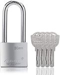 50mm Long Shackle Padlocks for Outdoor Use All Weather Resistant, Alloy Steel Heavy Duty Lock with 4 Keys