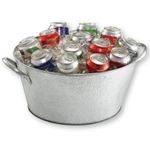 TableCraft GT1515 Galvanized Collection Round Beverage Tub, 18.5 x 15.1 x 7-Inch