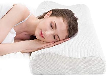 Fityou Sleeping Pillow, Memory Foam Bed Pillows Ergonomic Cervical Orthopedic Sleeping Pillow for Adults Kids- Prevents Back Neck Pain-Soft Removable Washable Pillow Cover (White)