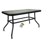 Tempered Ripple Glass Coffee Table Indoor Outdoor Rectangular Low Garden Patio Furniture Metal Table