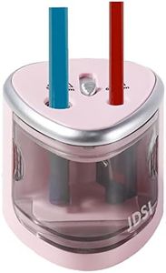 Two-Hole Electric Pencil Sharpener, Steel Blade, Battery-Powered Pencil Sharpener for Size 2 and 6-12mm Pencils, Suitable for Home Office, School, Classroom (Pink)