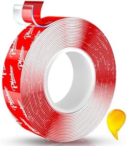 PHIXBEAR Industrial Strength Double Sided Mounting Tape, 0.8in x 10ft Clear Heavy Duty Adhesive - Waterproof Transparent Acrylic Tape for Home, Office, and Automotive