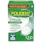 Polident 3 Minute Triple Mint Antibacterial Denture Cleanser Effervescent Tablets, 120 count