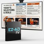 EZ AD TV Digital Signage Player - Signage For Business & Electronic Menu Board- Auto-Post Content On Digital Display Board, Cloud Controlled 4K Media Player + Mobile App W Free AI Designer & Templates