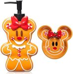 Jay Franco Disney Minnie Mouse Gingerbread Bathroom Set - 2 Piece Collection Includes Lotion Pump and Soap Dish - Christmas and Holiday Bathroom Accessories