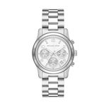 Michael Kors Stainless Steel Runway Analog Silver Dial Women Watch-Mk7325, Silver Band