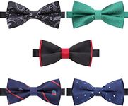 AUSKY Elegant Adjustable Pre-tied bow ties for Men Boys in Different Colors（1&4&5&6&8 Pack for option (J)