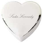 Crezusvo Personalized Heart Jewelry Keepsake Box for Friend, Co-worker, Wife, or Daughter with Custom Engraved Name or Initials,Silver Toned, FBA-JS001