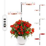 Grow Light Full Spectrum Plant Light for Indoor Plants, Height Adjustable Growing Lamp with Auto On/Off Timer 3/9/12H, 10 Dimmable Levels, 3 Light Modes Small Grow Light (Dual Head)