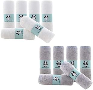 Baby Washcloths - 2 Layer Ultra Soft Absorbent Washcloths for Newborns - Makeup Remove Towels for Sensitive Skin - 12 Pack - Grey and White