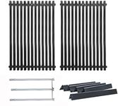 Hongso 17.4" Grill Grates 7525 22.5" Flavorizer Bars 7536 and Burner Tube Kit 7508 Replacement Parts for SIDE mounted control Weber Spirit E-310, E-320, Spirit 700, Weber 900, Genesis Silver B/C Grill