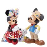 Enesco Disney Showcase Botanical Mickey and Minnie Mouse Holding Hands Figurine, 6.69 Inch, Multicolor