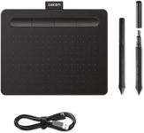 Wacom Intuos S Black – Drawing Tablet with Pen, Stylus Battery-free & Pressure-sensitive, Compatible with Windows, Mac & Android, Perfect Tablet for Drawing, Graphics or Remote Working