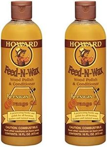 HOWARD Feed n Wax Wood & Conditioner Beeswax Polish, Orange, 16 Fl Oz, Pack of 2