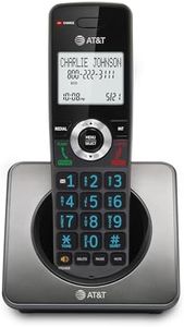 AT&T GL2101 DECT 6.0 Cordless Home Phone with Call Block, Caller ID, Full-Duplex Handset Speakerphone, 2" White Backlit Display, Lighted Keypad (Graphite & Black)