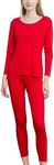 Grenasasilk Womens Silk Long Underwear Mulberry Silk Long Johns Silk Thermal Underwear Sets Cold Weather Base Layer (XL, Red)