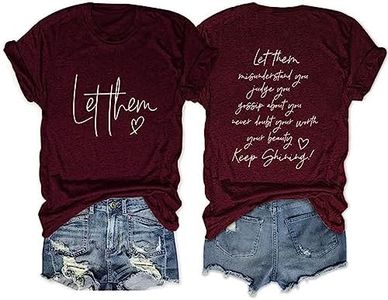 Let Them Misunderstand You T Shirts Womens Funny Letter Graphic Casual Short Sleeve Tops (1PC Printed Front and Back)