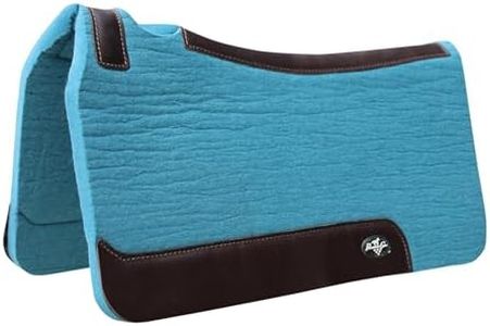 Professional's Choice 100% Steam-Pressed Wool Felt Saddle Pad | Western Moisture & Sweat Wicking Saddle Pad with Soft Felt Bottom, Pacific Blue, 31" x 32" x 1"