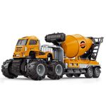 Coelon Truck Toy Cement Mixer Excavator Toy Metal Head Bulldozer Trucks Toy Friction Powered Engineering Vehicle Model Construction Toy for 2 3 4 5 Years Kids