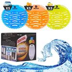 Deuvuo Urinal Mats (15 Pack) | Urinal Screen Deodorizer Blocks 3D Wave Anti-Splash Odor Protection for Toilets, Bathroom, Office Hotels | Long-lasting fragrance