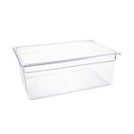 Vogue Polycarbonate Plastic 1/1GN Gastronorm Container 25.6 Litre / 200 mm Deep, Clear - Fridge, Freezer, Blast Chiller & Dishwasher Safe - Temperature Range: -40°C to 100°C, U227