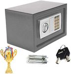 Electronic Home Mini Safe Box Digital Steel Money Cash Safe with 2 Keys 4.6 Litre Volume Grey, Safety Box Electronic Lock Safes Home Office Digital Money Cash Deposit Jewelry Document Storage Box