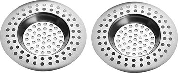 VONRUSS-UK Stainless Steel 2Pcs Kitchen Sink Strainer Plug Standard Dual Function Basket Strainer Drain Protector Sink Waste Stopper Hole Hair Catcher For Kitchen Bathroom Shower Bathtub