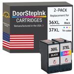 DoorStepInk Remanufactured in The USA Ink Cartridge Replacements for Lexmark 36XL 36 XL / 37XL 37 XL 18C2170 Black 18C2180 Color for Z Series Z2420 X Series X6675 X6650 X5650 X4650