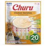 INABA Churu Cat Treats, Lickable, Squeezable Creamy Purée Cat Treat with Green Tea Extract & Taurine, 0.5 Ounces Each Tube, 20 Tubes, Chicken Variety