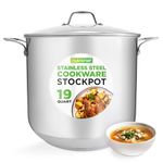 Nutrichef Stainless Steel Cookware Stockpot-Heavy Duty Induction, Soup Pot with Lid, 19 Quart