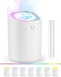 Humidifiers, Waiybbit 3L Humidifier for Bedroom (Lasts Up to 20 Hours), Air Humidifier with Color Changing Night Light for Home Office, 3 Mist Modes, 2 Nozzles, Auto Shut Off